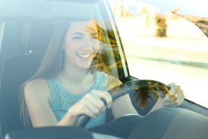 Teen girl driving